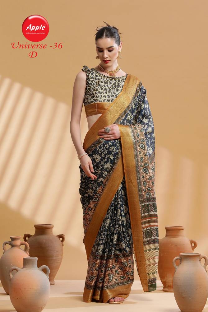 Universe 36 By Apple Cotton Blend Printed Sarees Wholesale Clothing Suppliers In India
